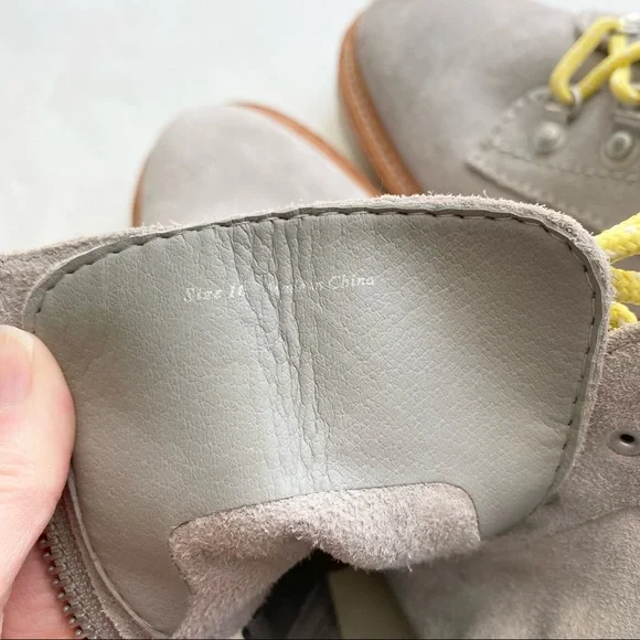 Dolce Vita Gray Whitny Suede Boots with Yellow Laces - Picture 8 of 10